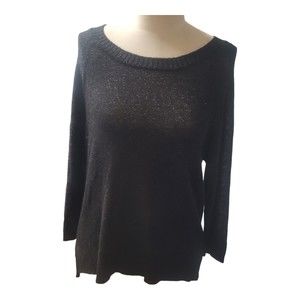 Joseph A NWT Black Metallic Shimmer Sweater Women's Size Small New